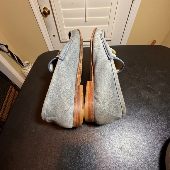 Gucci size 10 blue/grey suede horsebit slipon loafer shoes - Picture 13 of 15